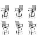 Outdoor Textilene All-Weather Swivel Bar Stools With Arms PHI VILLA