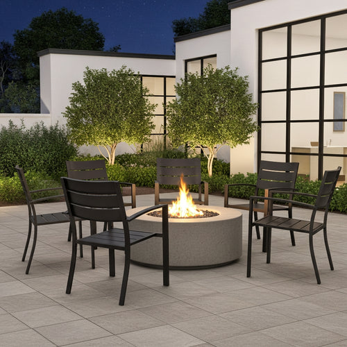 Veranda Outdoor Stackable Steel Stantionary Dining Chairs