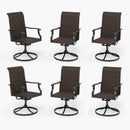 PHI VILLA Rattan Swivel Outdoor Dining Chairs