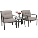 PHI VILLA 18-Piece Set with 6-Seat Dining Set and 7-Seat Steel Conversation Sofa Set and 3-Piece Padded Conversation Set