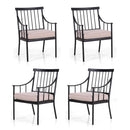 Streamline Steel Fixed Chairs for Outdoor Dining