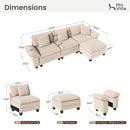 Cloud-like Living Room Sofa Couch Modular Sectional Corduroy Large Set