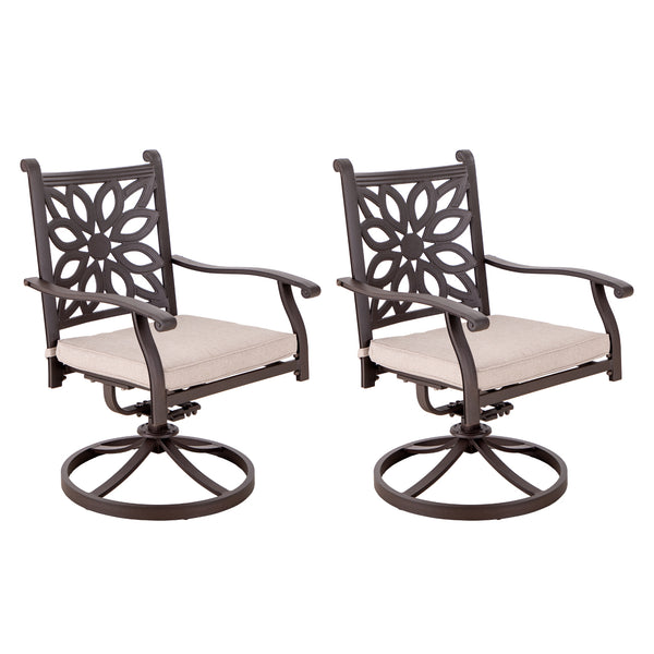 PHI VILLA Cast Aluminum Patio Dining Chairs