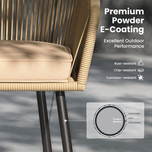 Catalina Contemporary Rattan Rope Outdoor Dining Chairs