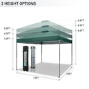 PHI VILLA 10x10Ft Pop Up Canopy Tent with Wheeled Bag,Straight Legs, 100 Sq. Ft
