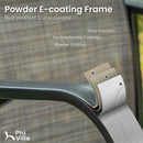 PHI VILLA Textilene Swivel Bar Stools With Curved Arms