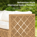 4-Seater Budget-Friendly Bohemian Wicker and Wood Garden Sofa Set