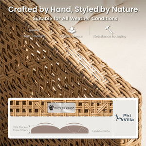 4-Seater Budget-Friendly Bohemian Wicker and Wood Garden Sofa Set