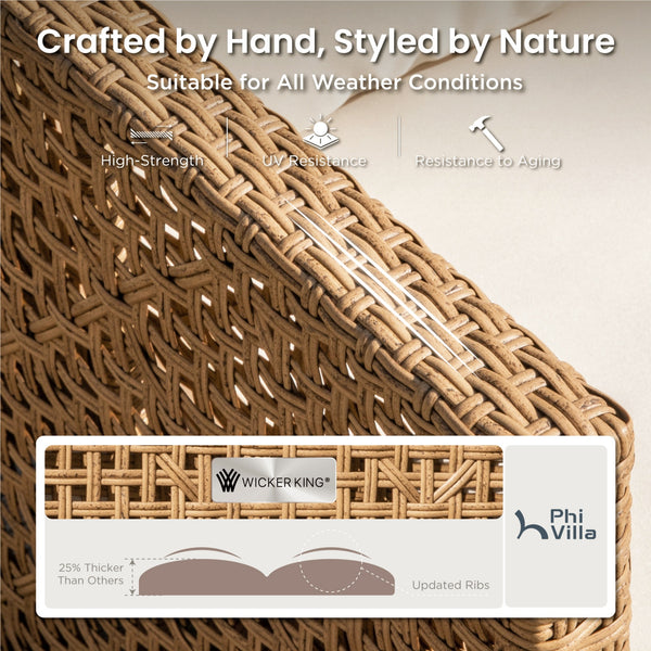 4-Seater Budget-Friendly Bohemian Wicker and Wood Garden Sofa Set