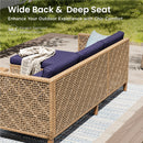 4-Seater Budget-Friendly Bohemian Wicker and Wood Garden Sofa Set