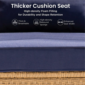 4-Seater Budget-Friendly Bohemian Wicker and Wood Garden Sofa Set