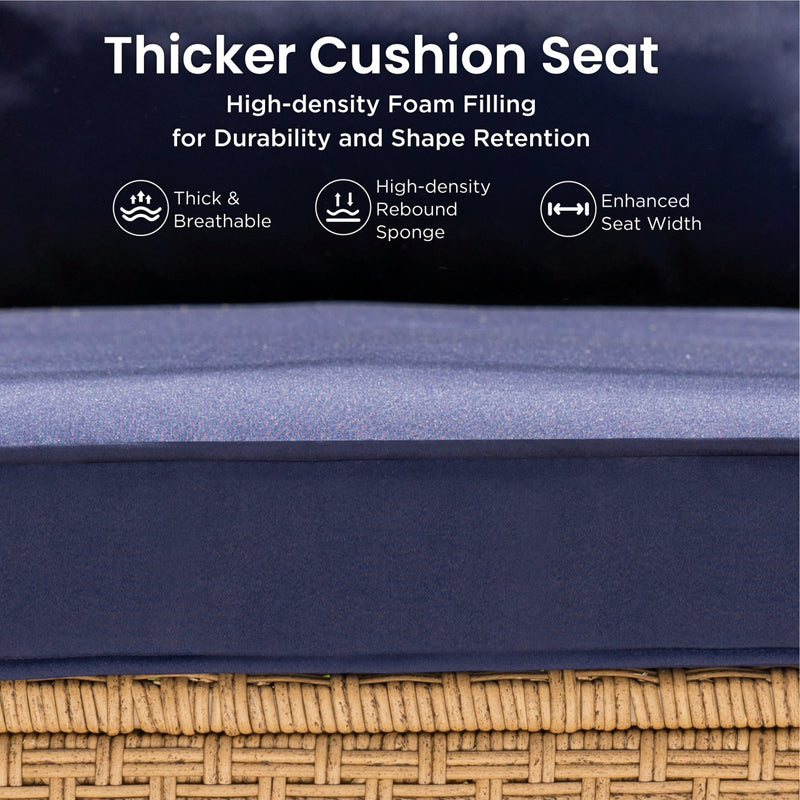 4-Seater Budget-Friendly Bohemian Wicker and Wood Garden Sofa Set