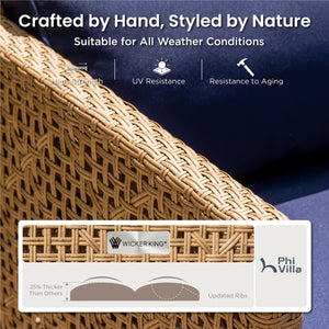 4-Seater Budget-Friendly Bohemian Wicker and Wood Garden Sofa Set