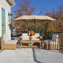 Outdoor Wicker Sectional with Rattan Coffee Table