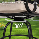 PHI VILLA Outdoor Steel Swivel Cushioned Bar Stools With Pillows