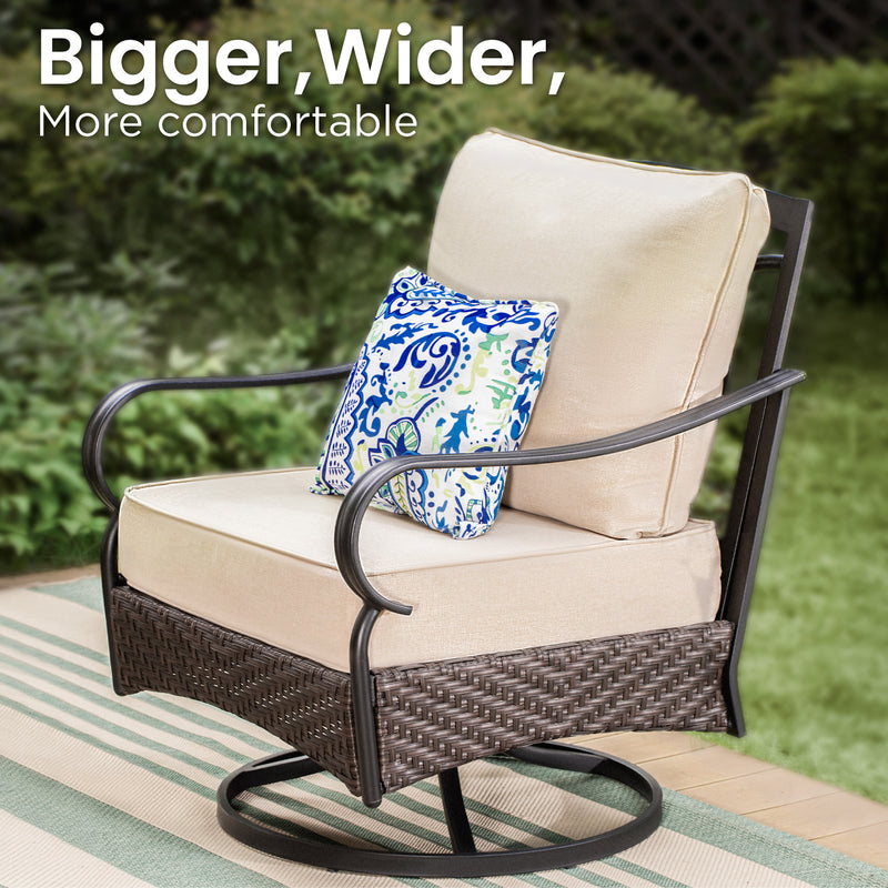 Phi Villa 7-Seater Wicker & Steel Outdoor Conversation  Sofa Sets With Loveseat