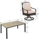 Coco 7-Pcs Outdoor Dining Set with Wood-like Table