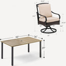 Coco 7-Pcs Outdoor Dining Set with Wood-like Table