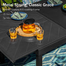 PHI VILLA 7/9-Piece Patio Dining Set with Embossed Adjustable Table & Textilene Swivel Chairs