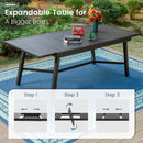 Coco 7/9-Pcs Fixed Chairs Outdoor Dining Set with Extendable Table