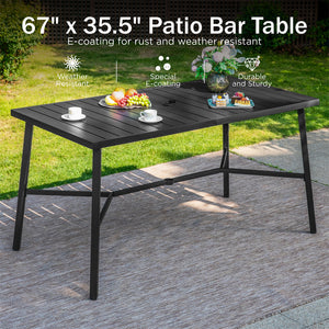 7-Pcs Bar Stool Set with Rattan Swivel Stools for Backyard-Phi Villa