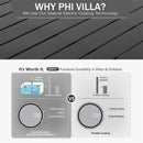 Phi Villa Patio 67'' Rectangle Steel High Bar Table for 6 Persons