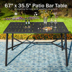 7-Piece Outdoor Bar Stool Set with 6 Seat for Poolside, Graden PH VILLA