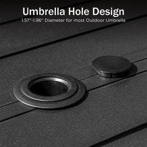 Phi Villa Patio 67'' Rectangle Steel High Bar Table for 6 Persons