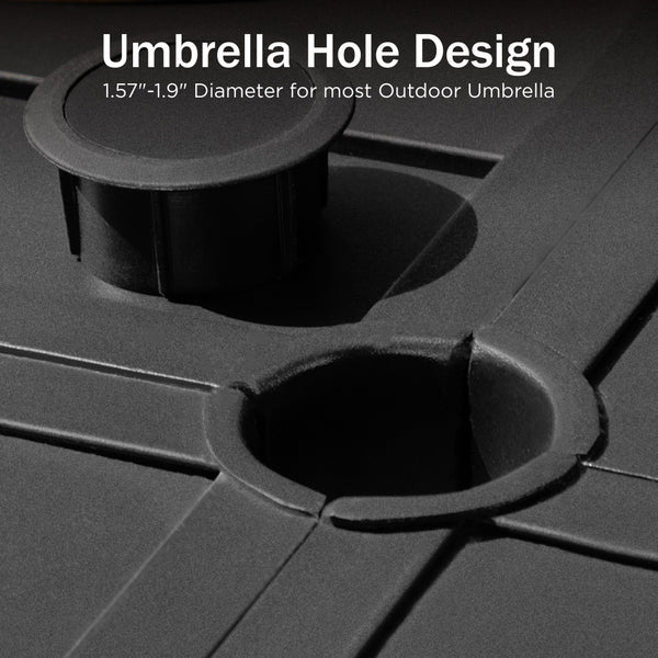 9-Pcs Patio Dining Set with 60" Large Square Table and  for Yard PHI VILLA