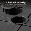 Phi Villa 60" Outdoor Metal Square Patio Dining Table with Umbrella Hole