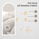 PHI VILLA 4-Piece Patio Conversation Set - Wicker Chairs and Acacia Wood Coffee Table - Modern and Stylish