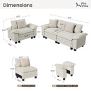 Living Room Sofa Modular Sectional Cloud-like Couch Chenille Large Set