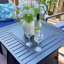 4-Seater Patio Metal Vines Sofa With Square Fire Pit Table