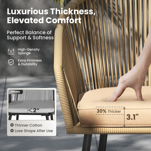 Catalina Contemporary Rattan Rope Outdoor Dining Chairs