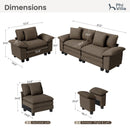 Living Room Sofa Modular Sectional Cloud-like Couch Chenille Large Set