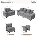 Cloud-like Living Room Sofa Couch Modular Sectional Corduroy Large Set