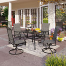 5-Piece Patio Dining Set with Upgraded Padded Swivel Chairs for Deck, Porch PHI VILLA