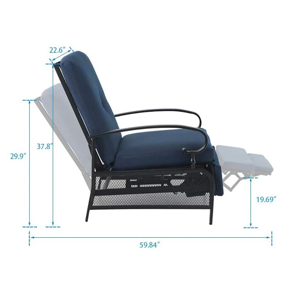 outdoor metal recliner chair