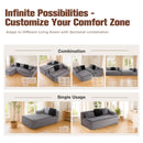 Phi Villa 104" Deluxe Indoor Modular Cloud Sectional Couch Assembly-free Ready-to-use Sofa
