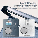 9-Piece Patio Dining Set with 60" Square Table and Textilene Swivel Chairs- Phi Villa