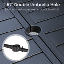 7-Piece Patio Dining Set with Rectangle Table & 6 Fashionable Dining Chairs