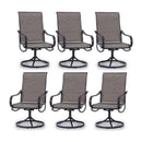 Patio Swivel Dining Chair with Black Frame for Porch,Deck,Backyard, PHI VILLA