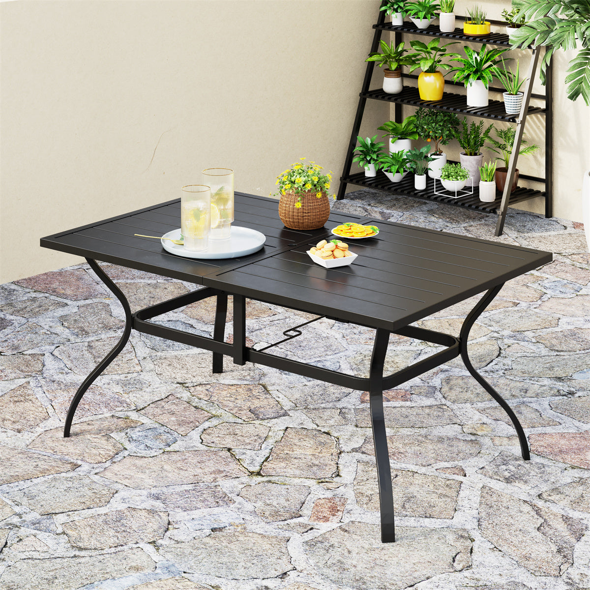 6 person patio table with umbrella hole MF Studio 60