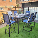 7-Piece Outdoor Bar Stool Set with 6 Seat for Poolside, Graden PH VILLA