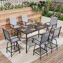 grey swivel high bar stools patio dining set for 6