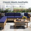 4-Seater Budget-Friendly Bohemian Wicker and Wood Garden Sofa Set