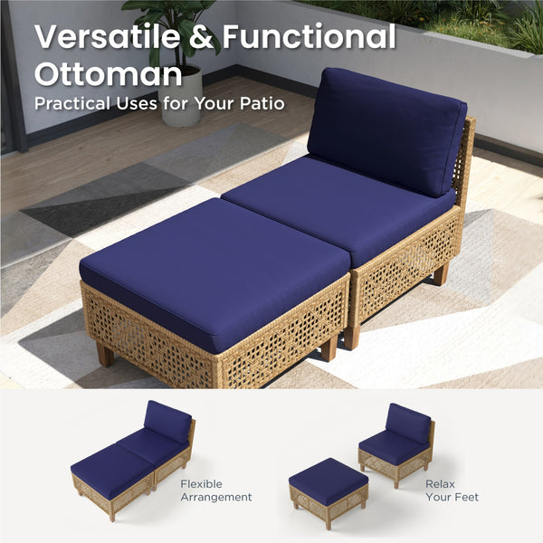 4-Seater Budget-Friendly Bohemian Wicker and Wood Garden Sofa Set