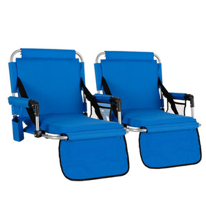 Folding Stadium Seat Chair for Bleachers with Back & Arm Rest, 2 Pieces