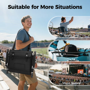 Folding Stadium Seat Chair for Bleachers with Back & Arm Rest, 2 Pieces