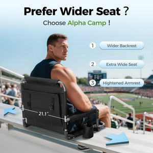 Folding Stadium Seat Chair for Bleachers with Back & Arm Rest, 2 Pieces